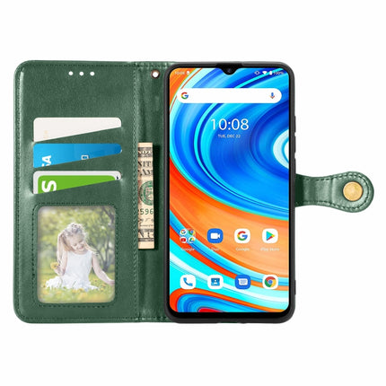 For UMIDIGI A9 Solid Color Leather Buckle Phone Case with Lanyard & Photo Frame & Card Slot & Wallet & Stand Function(Green)-garmade.com