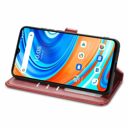 For UMIDIGI A9 Solid Color Leather Buckle Phone Case with Lanyard & Photo Frame & Card Slot & Wallet & Stand Function(Red)-garmade.com