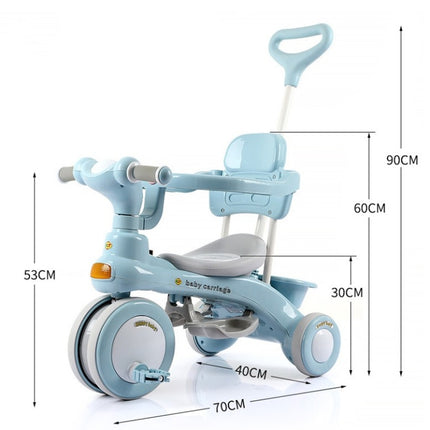 Children Tricycle Bicycle Outdoor Stroller(Blue)-garmade.com