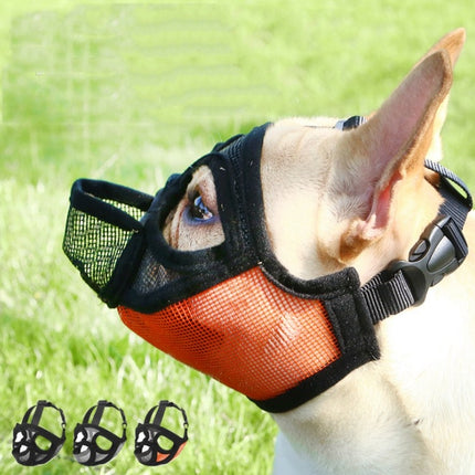 Pet Bulldog Mouth Cover Mask Pet Supplies，Tongue Out Version, Size:XXS(Black)-garmade.com