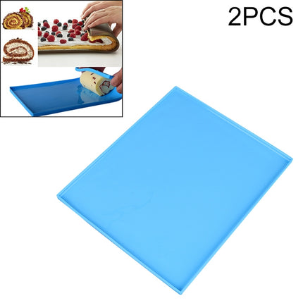 2 PCS Non-stick Cake Pad Swiss Roll Pad Baking Tools For Cakes Silicone Mat(Blue)-garmade.com
