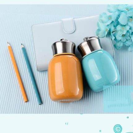 Mini Cute Coffee Vacuum Flasks Thermos Stainless Steel Cup Travel Drink Water Bottle Thermoses Mugs 200ML(Orange)-garmade.com