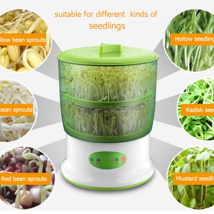 Intelligent Bean Sprouts Maker Household Upgrade Large Capacity Thermostat Green Seeds Growing Automatic Sprout Machine Two layers-garmade.com