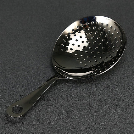 Stainless Steel Ice Filter Spoon Bartending Equipment, Specification:Black With Holes-garmade.com