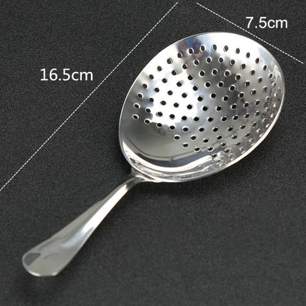 Stainless Steel Ice Filter Spoon Bartending Equipment, Specification:Black With Holes-garmade.com