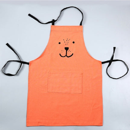 Animal Face Pattern Waterproof Sleeveless Thick Blouse Cotton Apron, Size:S(Orange)-garmade.com