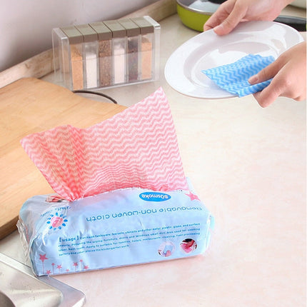 80 Sheet Pull-type Environmental Protection Disposable Non-woven DishCloth(Red)-garmade.com