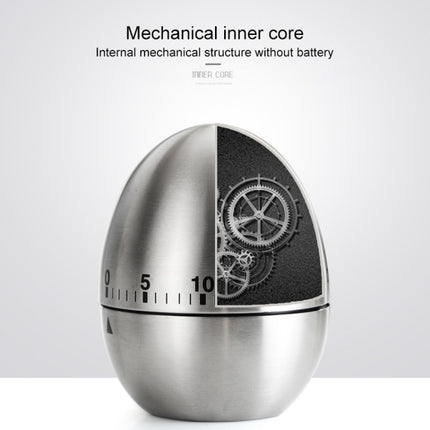 Mechanical Egg Kitchen Cooking Timer Alarm 60 Minutes Stainless Steel Kitchen Tools-garmade.com