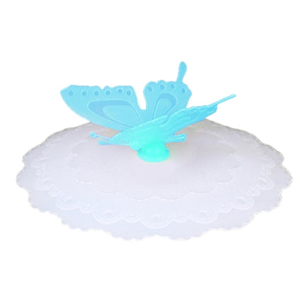 2 PCS Creative Dustproof Silicone Butterfly Transparent Lace Cup Cover(Pink)-garmade.com