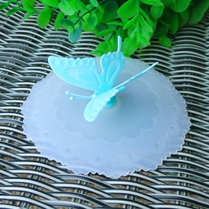2 PCS Creative Dustproof Silicone Butterfly Transparent Lace Cup Cover(Yellow)-garmade.com