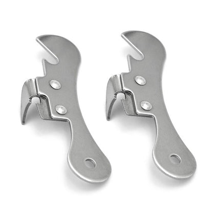2 PCS Stainless Steel Bottle Opener Can Opener Multifunctional Kitchen Tool(Stainless Steel Color)-garmade.com