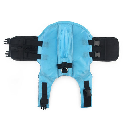 Summer Pet Life Jacket Dog Safety Clothes Dogs Swimwear Pets Safety Swimming Suit, Size:L(Blue)-garmade.com