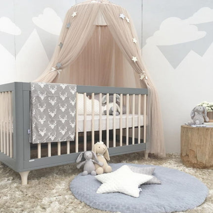 Baby Bed Curtain Hung Dome Mosquito Net Girls Crown Hanging Net Princess Tents(White)-garmade.com
