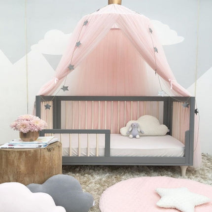 Baby Bed Curtain Hung Dome Mosquito Net Girls Crown Hanging Net Princess Tents(Khaki)-garmade.com
