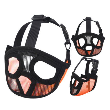 Pet Bulldog Mouth Cover Mask Pet Supplies，Full Net Cover Version, Size:XS(Orange)-garmade.com