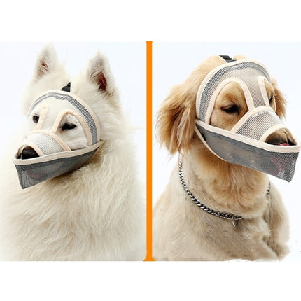 Small And Medium-sized Long-mouth Dog Mouth Cover Teddy Dog Mask, Size:XXS(Cream-coloured)-garmade.com
