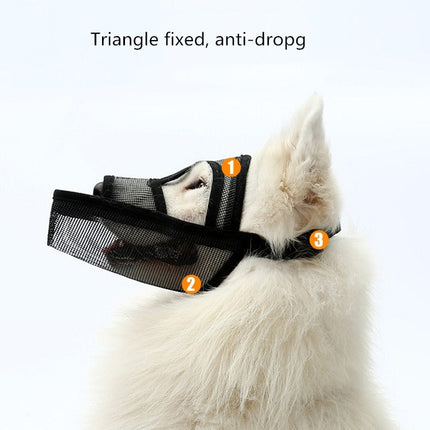Small And Medium-sized Long-mouth Dog Mouth Cover Teddy Dog Mask, Size:XXS(Cream-coloured)-garmade.com