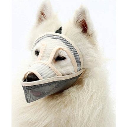 Small And Medium-sized Long-mouth Dog Mouth Cover Teddy Dog Mask, Size:L(Cream-coloured)-garmade.com