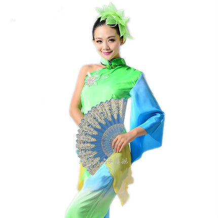 Spain Style Plastic Folding Fan Peacock Lace Fan Ladies Dance Gilding Fan, Size:23x42cm(Rose Red)-garmade.com