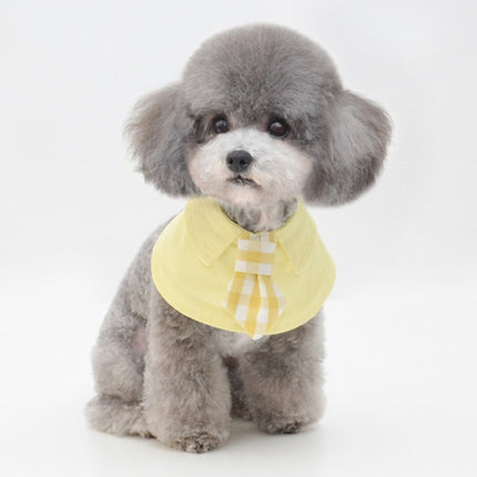 Pet Shawl Scarf Saliva Towel Dog Clothes Accessories, Size:S(Yellow)-garmade.com
