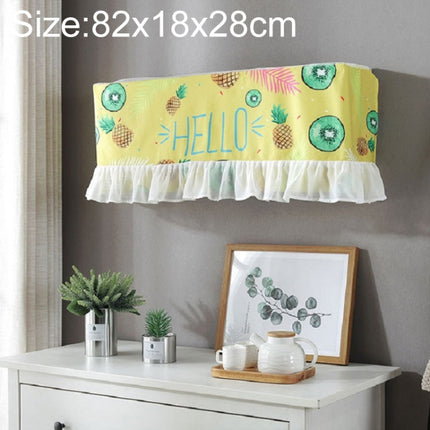 82x18x28cm Fresh Literary Chiffon Lace Bedroom Air Conditioning Dust Cover(Yellow and Pineapple)-garmade.com