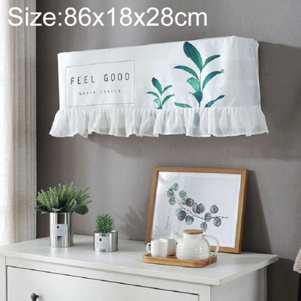 86x18x28cm Fresh Literary Chiffon Lace Bedroom Air Conditioning Dust Cover(Stripe Green Leaf)-garmade.com