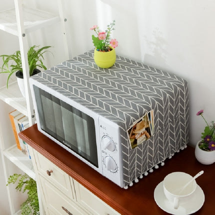 Cotton Linen Universal Microwave Oven Dustproof Storage Cover(Gray Arrow)-garmade.com