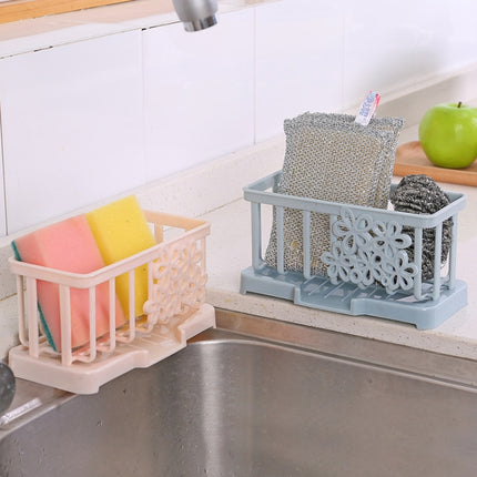Simple Plastic Drain Rack Kitchen Supplies Sponge Storage Rack Storage Rack(Light Pink)-garmade.com