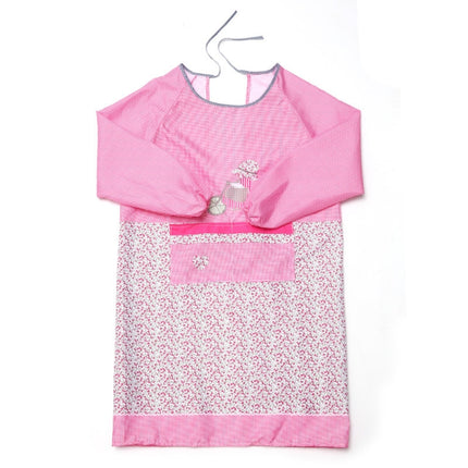 Kitchen Anti-fouling Oil-proof Adult Gowns Home Apron, with Long Sleeve(Pink)-garmade.com