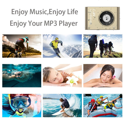 C26 IPX8 Waterproof Swimming Diving Sports MP3 Music Player with Clip & Earphone, Support FM, Memory:8GB(Gold)-garmade.com