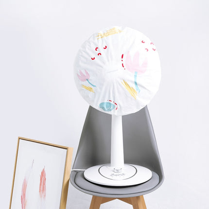 2 PCS 48cm Modern Minimalist Floral Fan Dust Cover Floor Fan Cover(Green House)-garmade.com