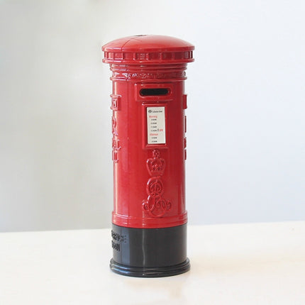 Retro Tin Alloy Telephone Booth Postbox Piggy Bank Decoration( Mailbox)-garmade.com