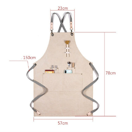 Barbecue Cooking Bartender Antifouling Thick Canvas Apron(Orange A)-garmade.com