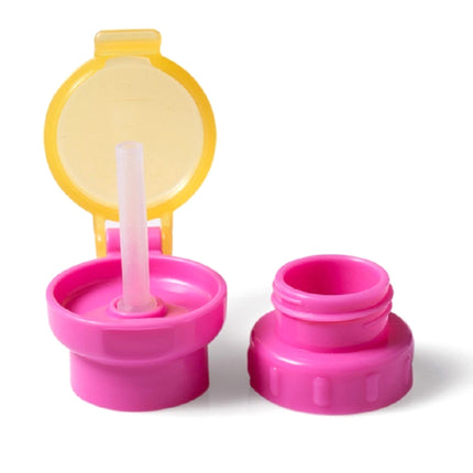 Children Portable Bottled Drinks Anti-overflow Anti-squash Replacement Straw Cap(Red)-garmade.com