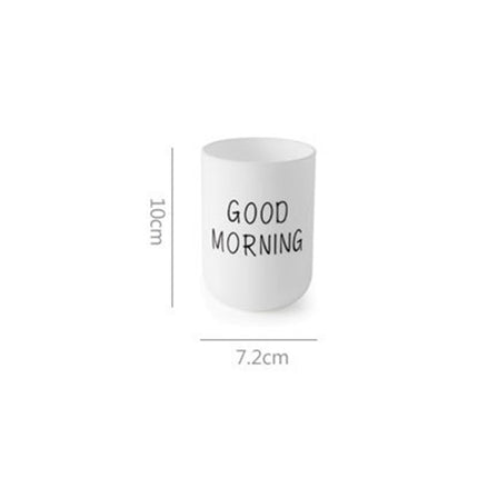 Simple Cute Brushing Cup Couple Plastic Mouthwash Cup, Pattern:Pure Color(Light khaki)-garmade.com