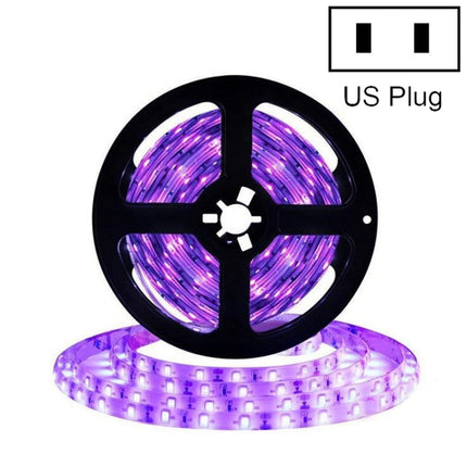 3528 SMD UV Purple Light Strip Epoxy LED Lamp Decorative Light Strip, Style:Waterproof 5m(US Plug)-garmade.com