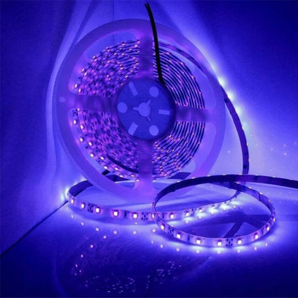 3528 SMD UV Purple Light Strip Epoxy LED Lamp Decorative Light Strip, Style:Waterproof 10m(UK Plug)-garmade.com