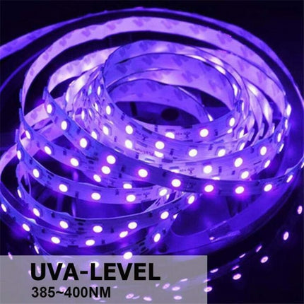 3528 SMD UV Purple Light Strip Epoxy LED Lamp Decorative Light Strip, Style:Waterproof 10m(UK Plug)-garmade.com