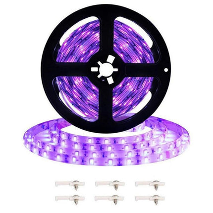 3528 SMD UV Purple Light Strip Epoxy LED Lamp Decorative Light Strip, Style:Bare Board 10m(UK Plug)-garmade.com