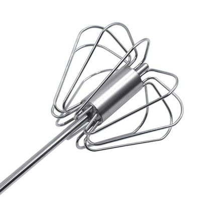 Stainless Steel Semi-automatic Stirring Press Rotary Egg Beater, 30cm, Random Color Delivery-garmade.com