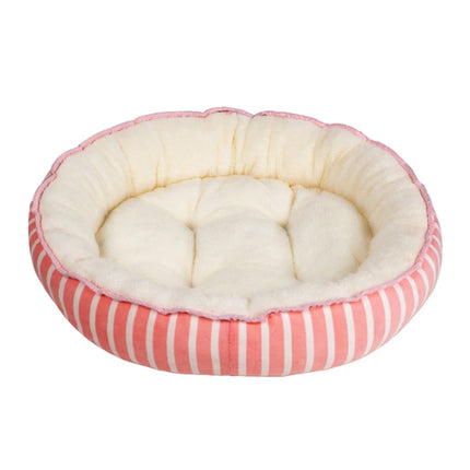Thickened Autumn and Winter Oval Universal Warm Pet Cat Dog Bed, Size:M(Pink)-garmade.com