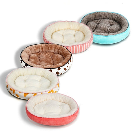 Thickened Autumn and Winter Oval Universal Warm Pet Cat Dog Bed, Size:M(Pink)-garmade.com