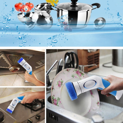Kitchen Electric Dish Washing Brush Portable Mini Dishes Washing Machine(Blue White)-garmade.com