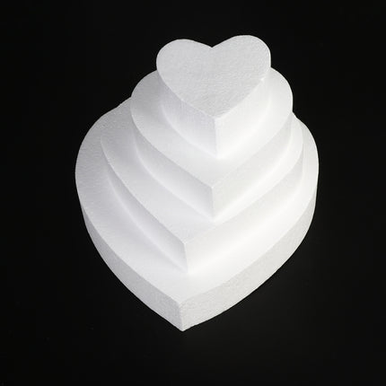 4 PCS Heart-shaped Prosthesis Foam Baking Fondant Cake Silk Flower Practice Mold, Height:5cm, Size:6 Inches-garmade.com