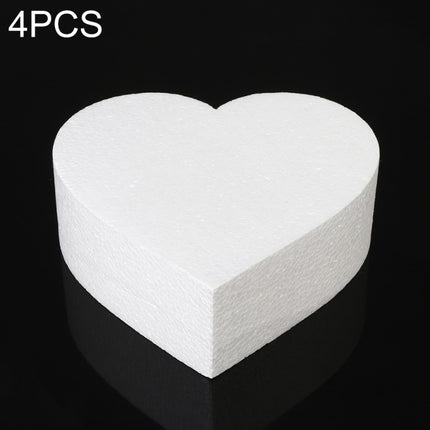 4 PCS Heart-shaped Prosthesis Foam Baking Fondant Cake Silk Flower Practice Mold, Height:10cm, Size:6 Inches-garmade.com