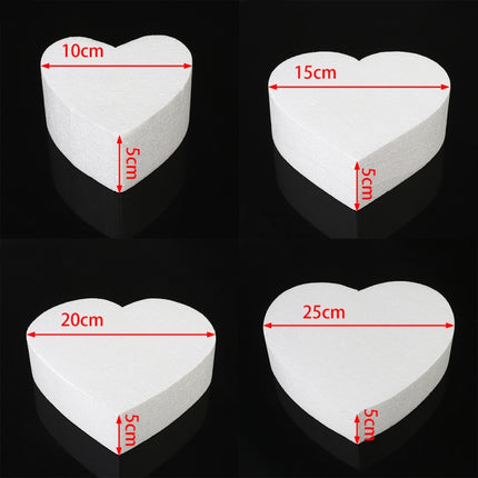 4 PCS Heart-shaped Prosthesis Foam Baking Fondant Cake Silk Flower Practice Mold, Height:10cm, Size:10 Inches-garmade.com