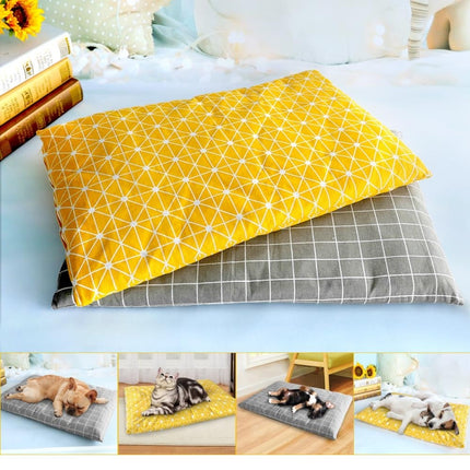 Winter Thick Warm Pet Sleeping Mat Cat Dog Sleeping Bed, Size:L(Grey)-garmade.com