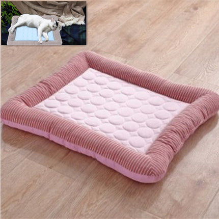 Summer Ice Silk Nest Pads Small and Medium-sized Multifunctional Cool Pet Nest Dog Cat Pad, Size:S(Pink)-garmade.com