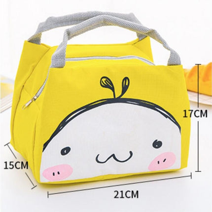 Portable Student Lunch Outdoor Portable Insulation Child Cute Student Lunch Box Bag(Little white Bear)-garmade.com