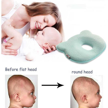 Baby Head Type Correction Pillow Newborn Head Cushion Memory Pillow(Yellow)-garmade.com